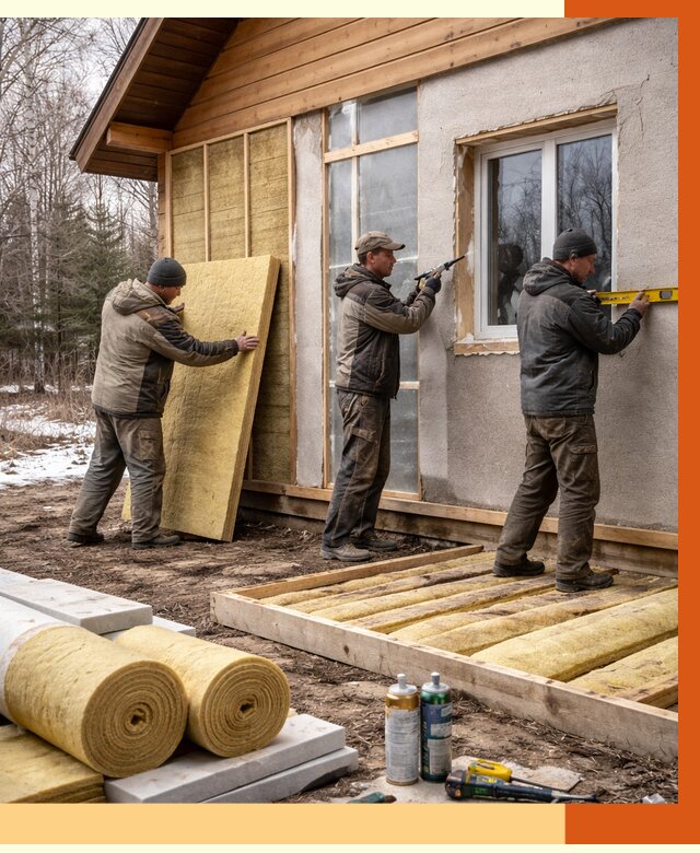 Утепление дачного дома в Каменске-Уральском от 5053 руб/м2 — недорого | ТепломастерКмн