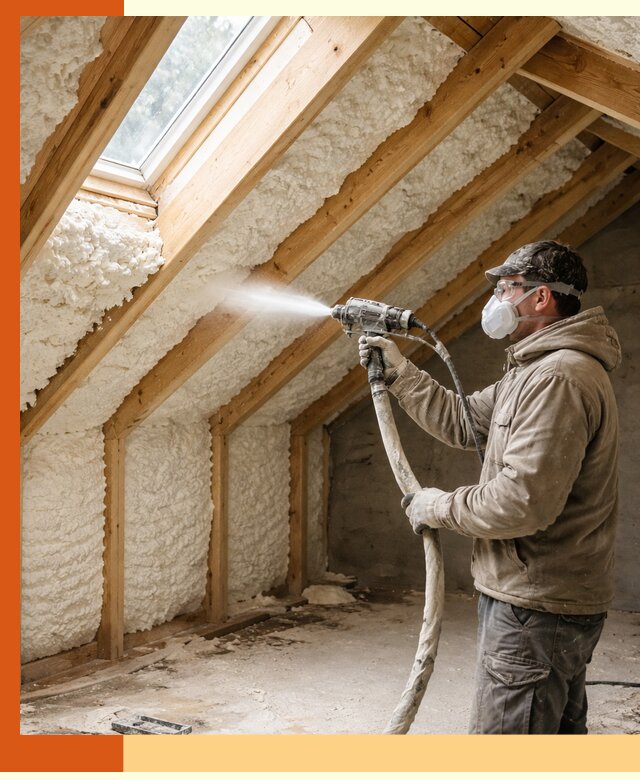 Утепление мансарды ППУ в Каменске-Уральском быстро и надежно