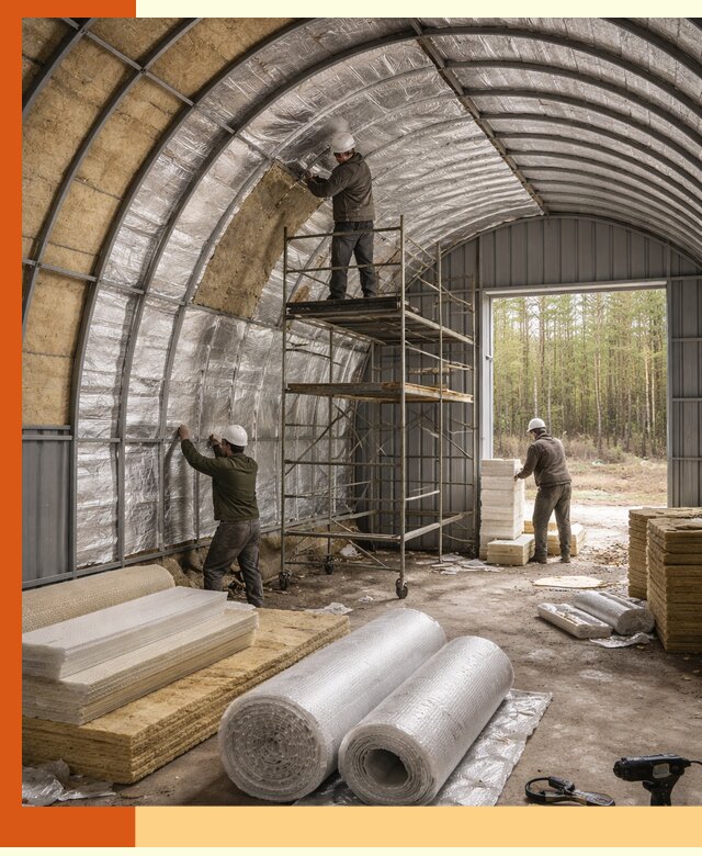 Утепление арочного ангара под ключ в Каменске-Уральском