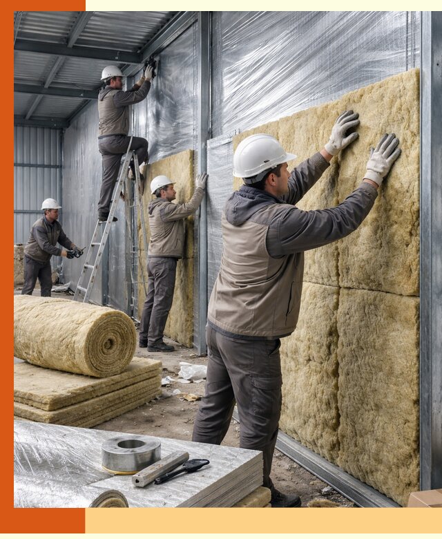 Утепление металлического склада в Каменске-Уральском: теплоизоляция и герметизация