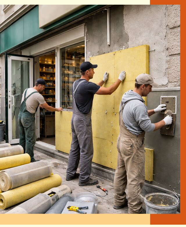 Утепление магазина в Каменске-Уральском от 4787 руб/м2 — цена, стены и снаружи | ТепломастерКмн