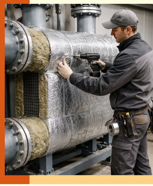 Утепление теплообменника в Каменске-Уральском — профессиональная теплоизоляция оборудования