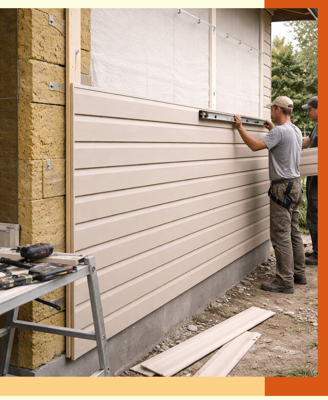 Монтаж сайдинга после утепления в Каменске-Уральском от 1968 руб. — обшивка и облицовка | ТепломастерКмн